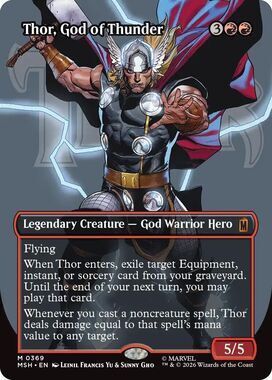 Thor, God of Thunder (Borderless) (0369) | MSH | 369 | NM/Mythic | 085-MIX